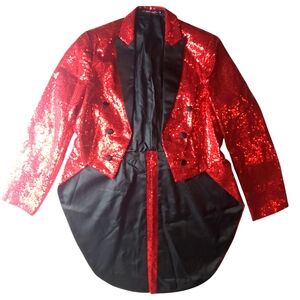 Mage Male Lot Of 2 sequin ring leader jackets Red / Gold Mens Size Small